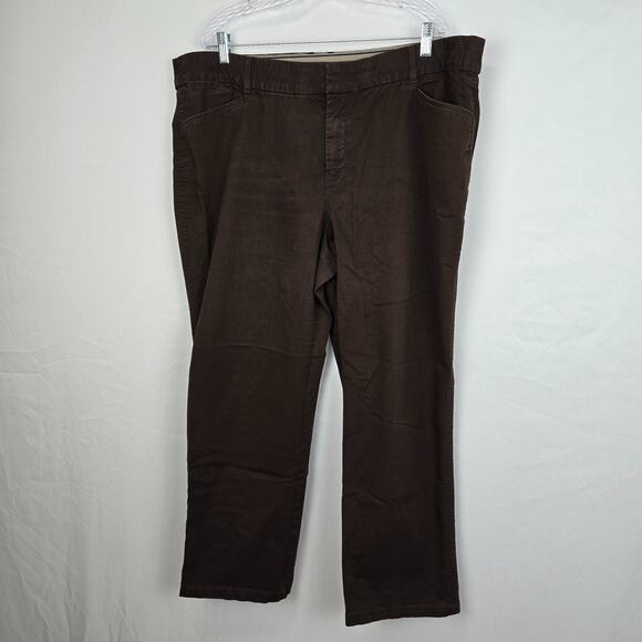 Cj Banks Signature Comfort Pants Women's 22W Brown Straight - Picture 8 of 16